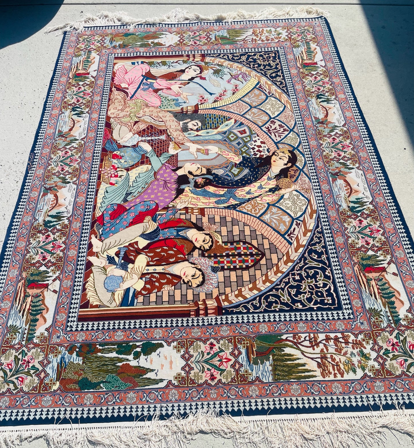 Isfahan Pictorial Silk Foundation Rug